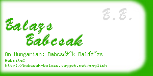 balazs babcsak business card